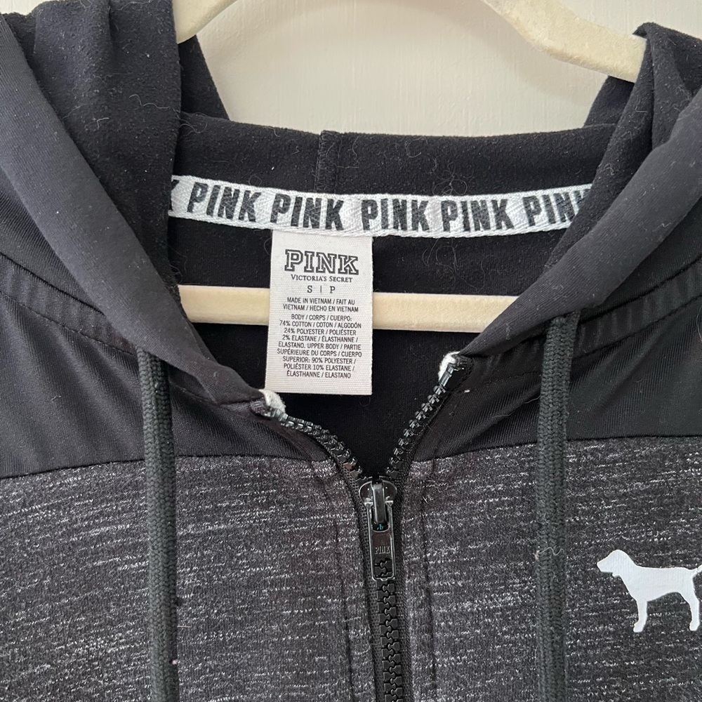 Victoria's Secret PINK Black and Gray Hoodie - Picture 2 of 6